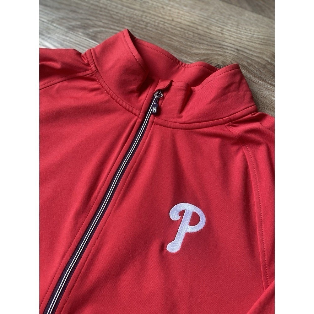 Cutter & Buck Red Women's XL Long Sleeve Golf Phillies Performance